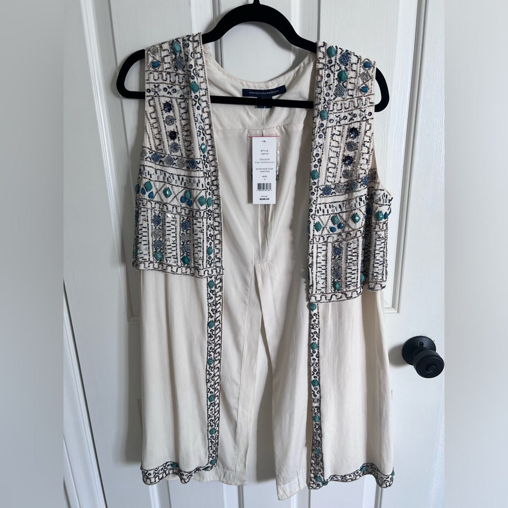 French Connection Beaded Vest/Waistcoat